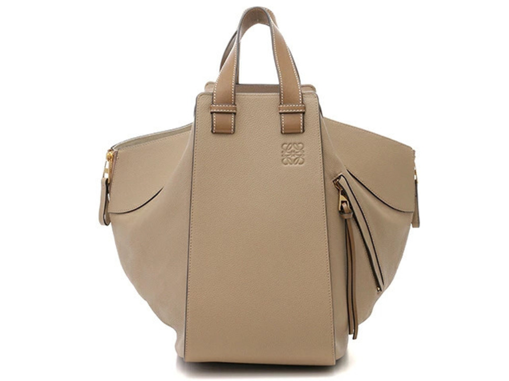 Loewe Hammock Bag Calfskin Brown x Beige Cream